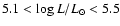 $5.1 < \log L/L_{\odot} < 5.5$