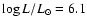 $\log L/L_{\odot} = 6.1$