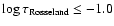 $\log
\tau_{\rm Rosseland} \leq -1.0$