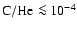 ${\rm C/He} \la 10^{-4}$