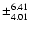 $\pm^{6.41}_{4.01}$