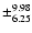 $\pm^{9.98}_{6.25}$