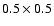 $0.5\times0.5$