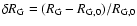 $\delta R_{\rm G}=(R_{\rm G}-R_{\rm G,0})/R_{\rm G,0}$