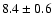 $8.4\pm 0.6$