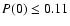 $P(0)\le 0.11$