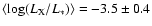 $\langle \log(L_{\rm X}/L_*)\rangle =-3.5 \pm 0.4$