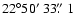 $22\degr50\hbox{$^\prime$ }33\hbox{$.\!\!^{\prime\prime}$ }1$