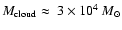 $M_{\rm cloud} \approx ~3\times 10^4~M_{\odot}$