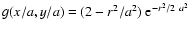 $g(x/a,y/a) = (2-r^2/a^2)~{\rm e}^{-r^2/2~a^2}$