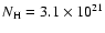 $N_{\rm H} = 3.1\times 10^{21}$
