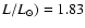 $L/L_{\odot})
= 1.83$