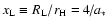 $x_{\rm L} \equiv R_{\rm L} /
r_{\rm H} = 4 \mathord{\left/ {\vphantom {4 {a_\ast }}} \right.
\kern-\nulldelimiterspace} {a_\ast }$