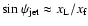 $\sin \psi _{\rm jet} \approx
x_{\rm L} / x_{\rm f} $