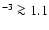 $^{-3} \ga 1.1$