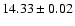 $ 14.33 \pm 0.02 $