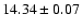$ 14.34 \pm 0.07 $
