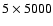 $5 \times 5000$