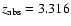 $z_{{\rm abs}}=3.316$