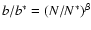 $b/b^*=(N/N^*)^{\beta }$