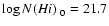 $\log
\mbox{$N(H {\sc i})$ }_0=21.7$