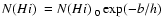 $
\mbox{$N(H {\sc i})$ }= \mbox{$N(H {\sc i})$ }_0 \exp (-b/h) $