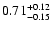 $0.71_{\rm -0.15}^{+0.12}$