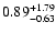 $0.89_{\rm -0.63}^{+1.79}$
