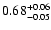 $0.68_{\rm -0.05}^{+0.06}$