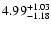 $4.99_{\rm -1.18}^{+1.03}$