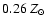 $0.26~Z_\odot$