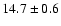 $14.7 \pm 0.6$