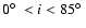 $0\hbox{$^\circ$ }<i<85\hbox{$^\circ$ }$