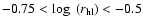 $-0.75 < \log~(r_{\rm hl}) < -0.5$