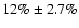 $12\%\pm2.7\%$