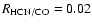 $R_{\rm HCN/CO}=0.02$