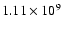$1.11\times10^{9}$