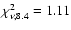 $\chi^2_{\nu, 8.4}=1.11$