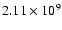 $2.11\times10^{9}$