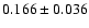 $0.166\pm0.036$