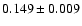 $0.149\pm0.009$