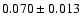 $0.070\pm0.013$