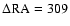$\Delta \rm RA = 309$