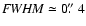 ${\it FWHM} \simeq 0\hbox{$.\!\!^{\prime\prime}$ }4$