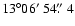 $13\degr06\hbox{$^\prime$ }54\hbox{$.\!\!^{\prime\prime}$ }4$