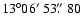 $13\degr06\hbox{$^\prime$ }53\hbox{$.\!\!^{\prime\prime}$ }80$