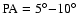 $\rm PA=5^{\circ}{-}10^{\circ}$