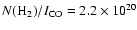 $N({\rm H}_2)/I_{\rm CO}=2.2\times10^{20}$