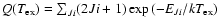 $Q(T_{\rm ex}) = \sum_{Ji} (2Ji+1)\exp{(-E_{Ji}/kT_{\rm ex})}$