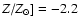 $Z/Z_{\odot }] = -2.2$